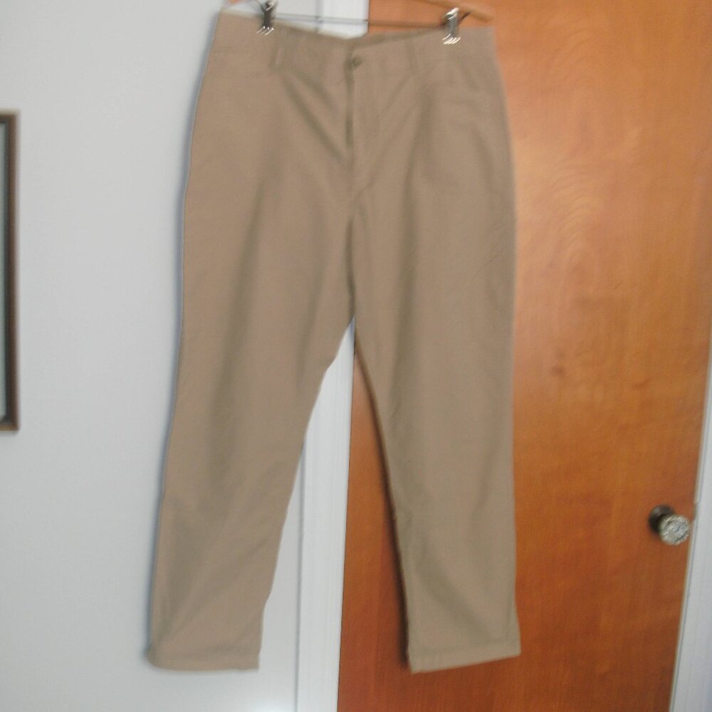 Womens Pants Tan khaki Eddie Bauer 21207110 cotton nylon spandex size 14